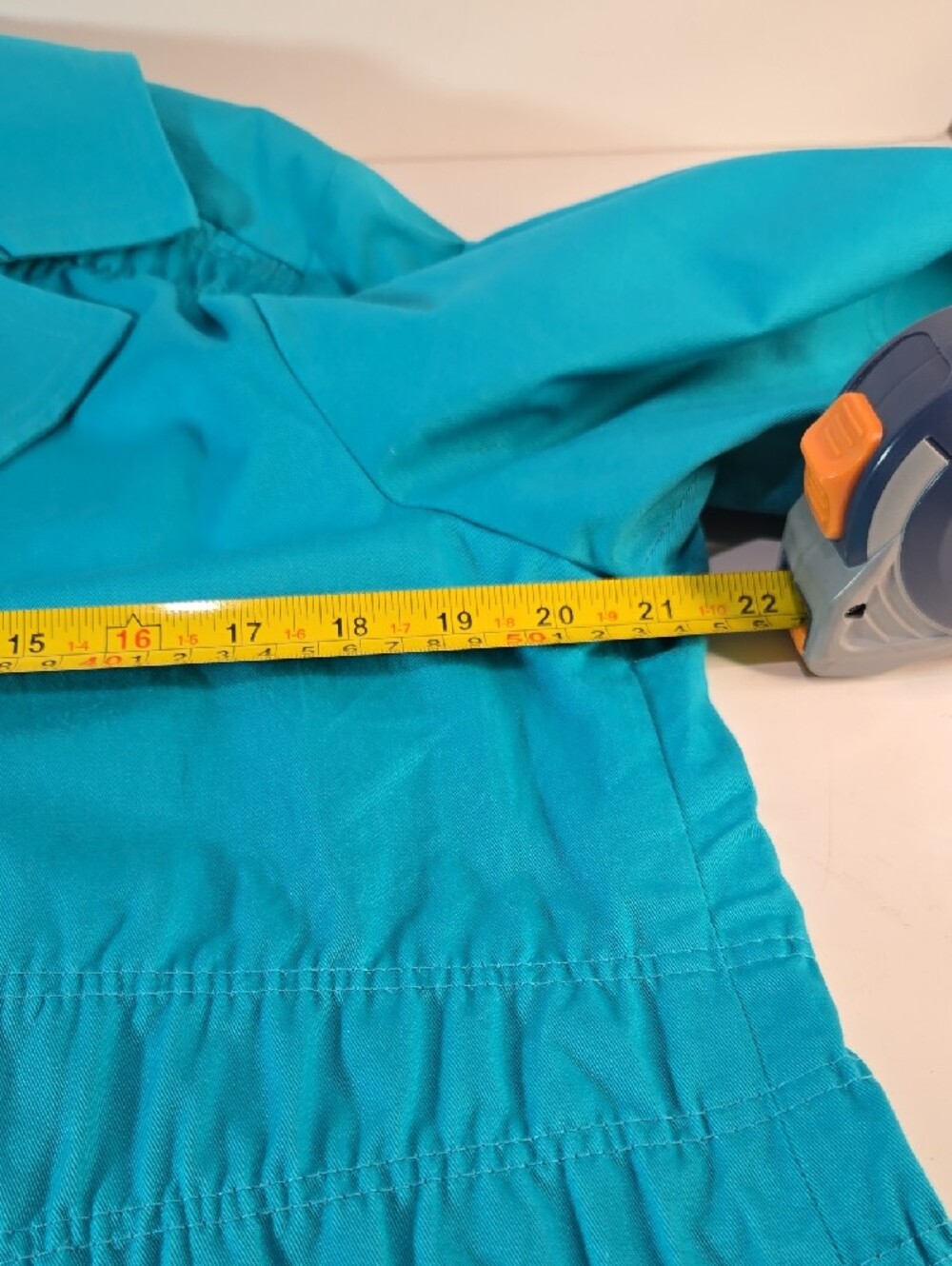 Joan Rivers Jacket Blazer Button-Front Lightweight 3/4 Sleeve Unlined Teal - Picture 9 of 11